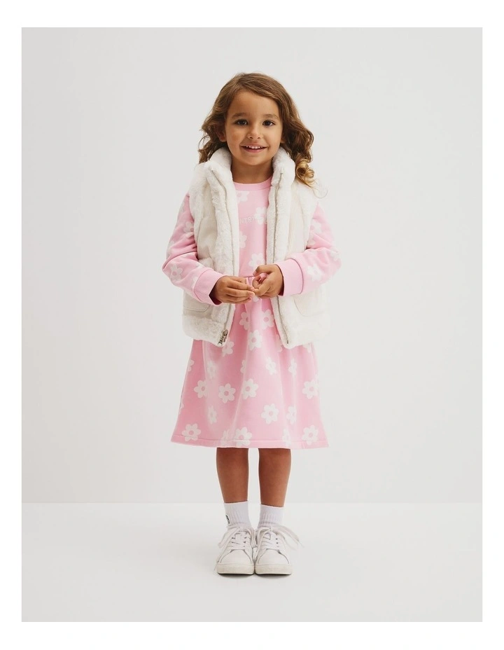 Australian Cotton Flower Sweat Dress in Pink Floral image 1