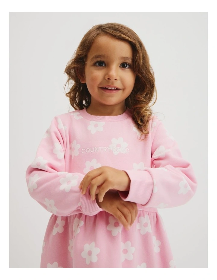 Australian Cotton Flower Sweat Dress in Pink Floral image 2