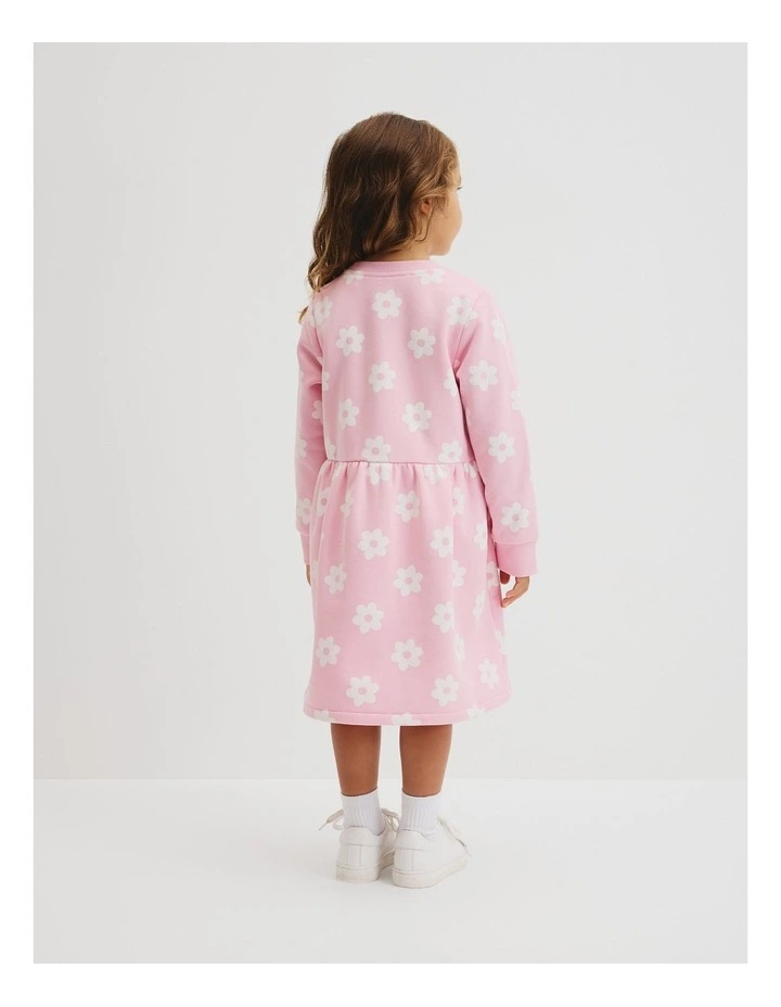 Australian Cotton Flower Sweat Dress in Pink Floral image 3