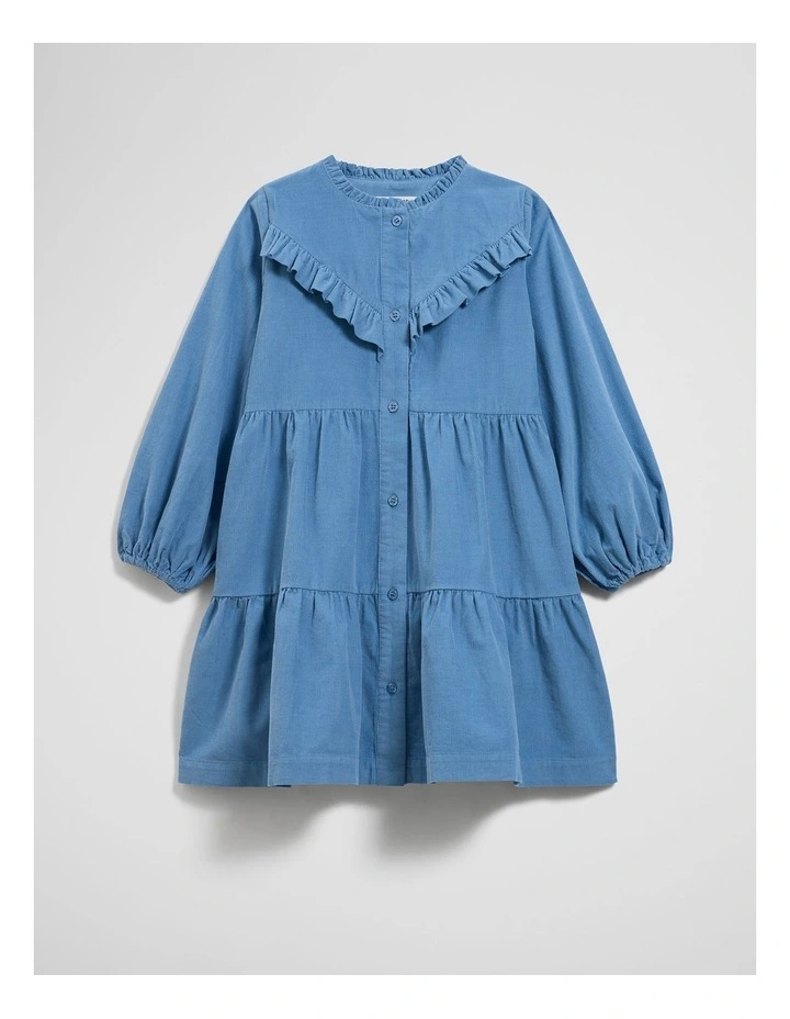Organically Grown Cotton Long Sleeve Corduroy Dress in Glacier image 5