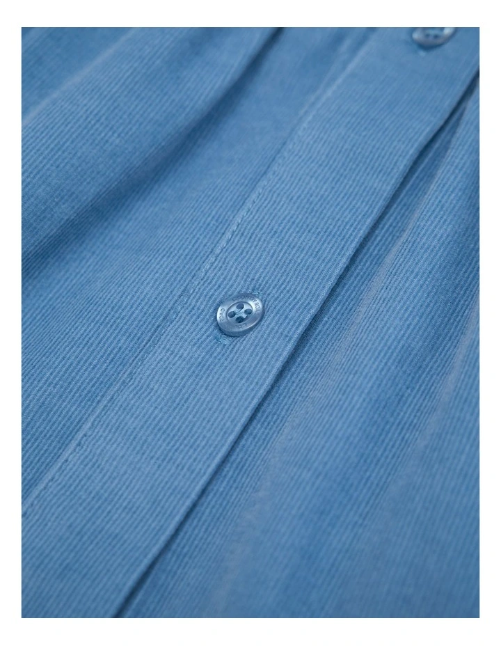 Organically Grown Cotton Long Sleeve Corduroy Dress in Glacier image 6