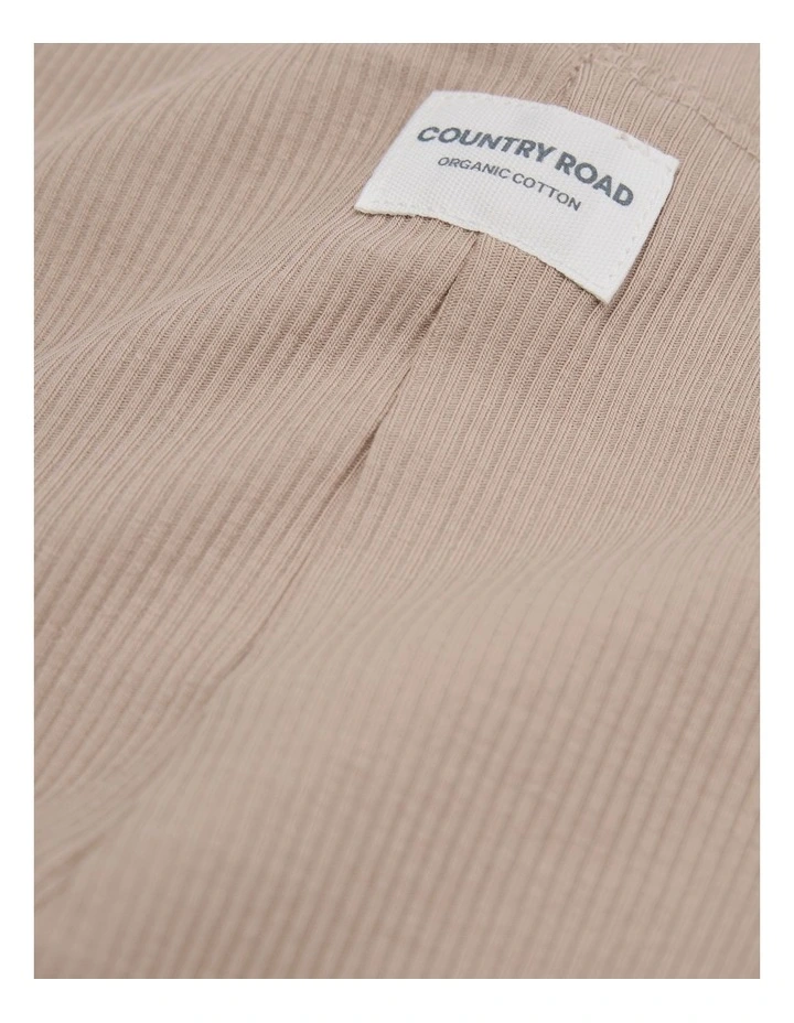 Organically Grown Cotton Blend Solid Rib Legging in Mushroom image 2