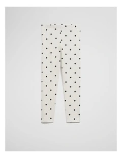 Organically Grown Cotton Blend Star Legging in Marshmallow