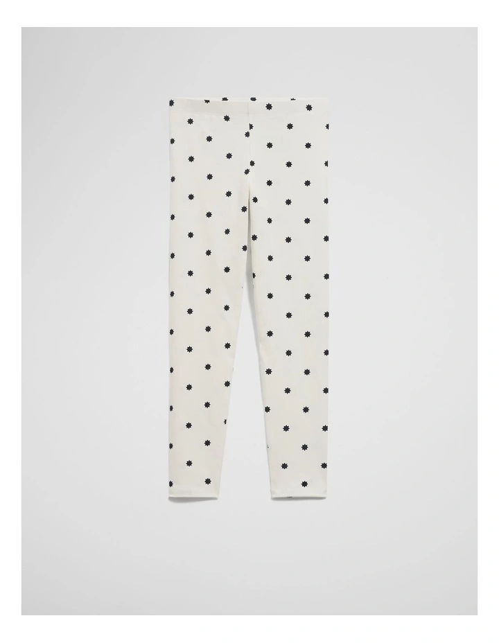 Organically Grown Cotton Blend Star Legging in Marshmallow image 1