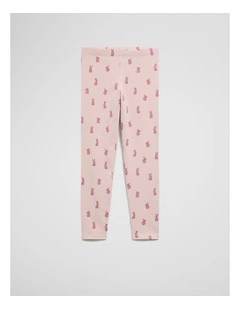 Organically Grown Cotton Blend Bunny Legging in Mineral Pink