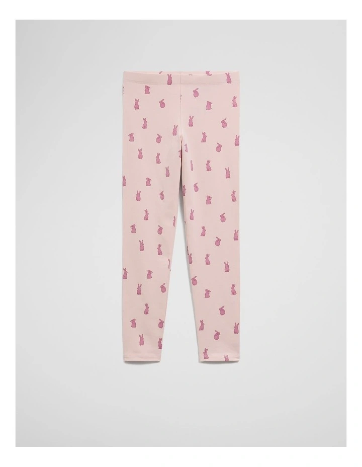 Organically Grown Cotton Blend Bunny Legging in Mineral Pink image 1