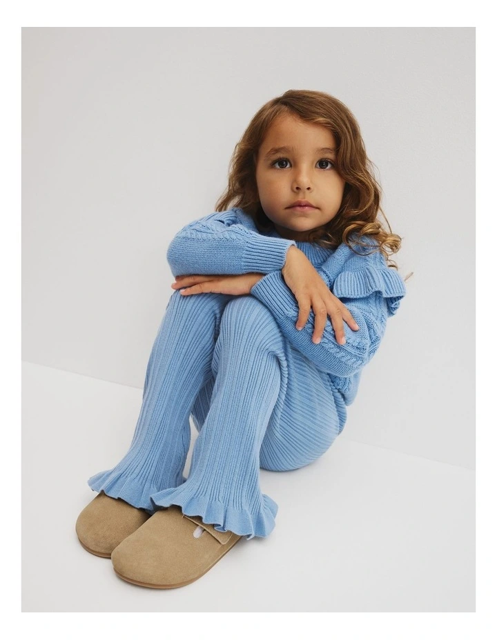 Organically Grown Cotton Blend Rib Knit Pant in Glacier image 2