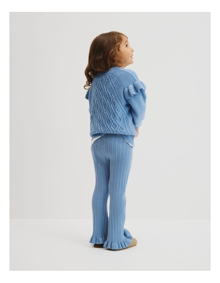 Organically Grown Cotton Blend Rib Knit Pant in Glacier image 3