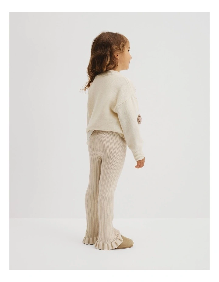 Organically Grown Cotton Blend Rib Knit Pant in Wafer image 2