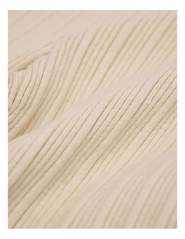 Organically Grown Cotton Blend Rib Knit Pant in Wafer image 5