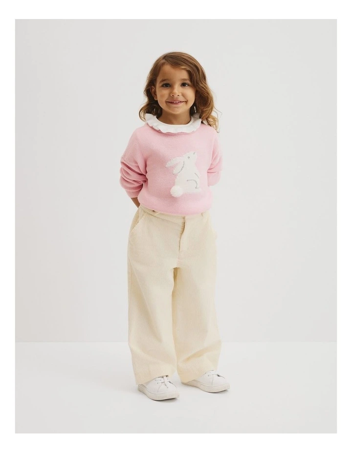 Organically Grown Cotton Wide Leg Cord Pant in Oyster image 1