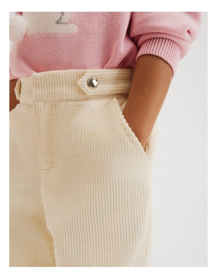 Organically Grown Cotton Wide Leg Cord Pant in Oyster image 2