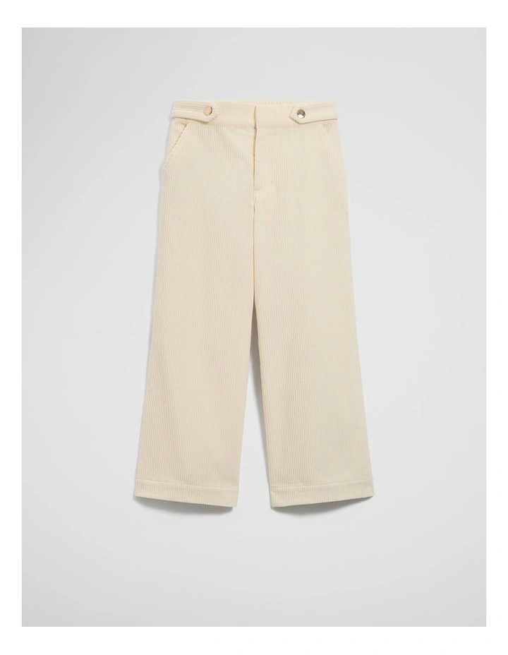 Organically Grown Cotton Wide Leg Cord Pant in Oyster image 4