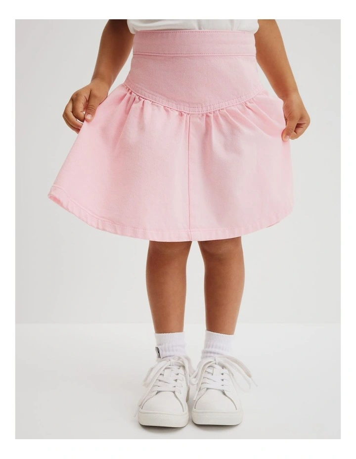 Denim Skirt in Mineral Pink image 2