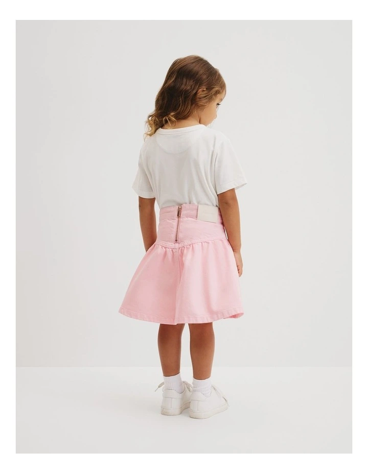 Denim Skirt in Mineral Pink image 3