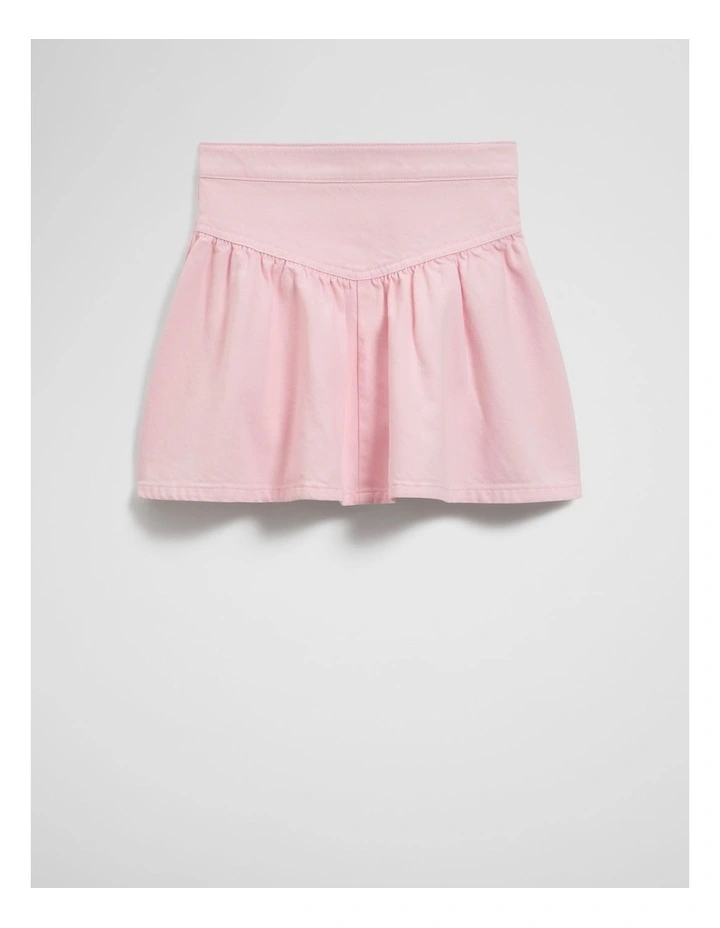 Denim Skirt in Mineral Pink image 4