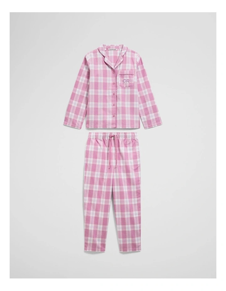 Australian Cotton Flannel Check Pyjama in Berry image 5