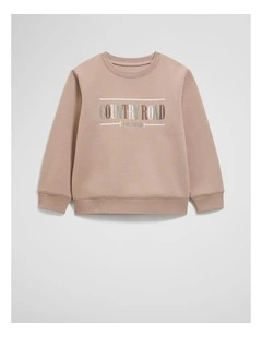 Australian Cotton Relaxed Heritage Sweat in Mushroom Multi