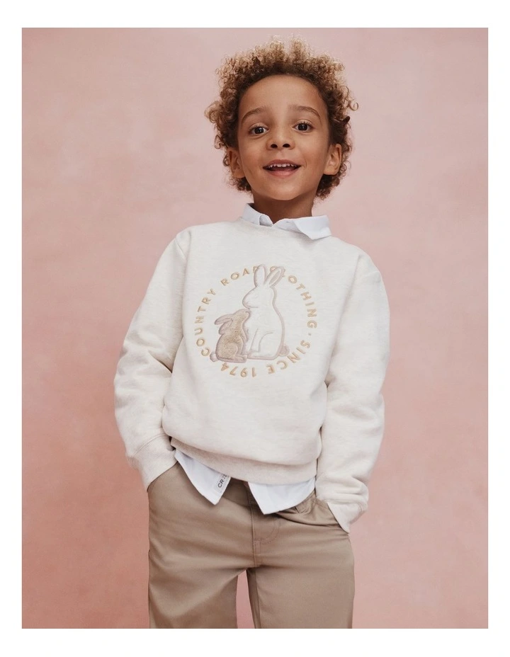 Australian Cotton Bunny Sweat in Oatmeal Marle image 2