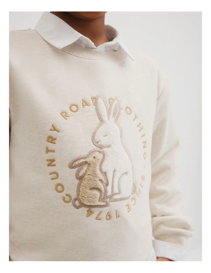 Australian Cotton Bunny Sweat in Oatmeal Marle image 3