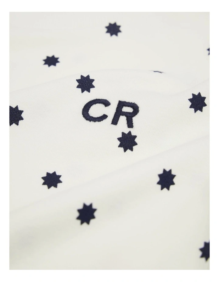 Organically Grown Cotton Curved Logo T-shirt in Marshmallow image 2