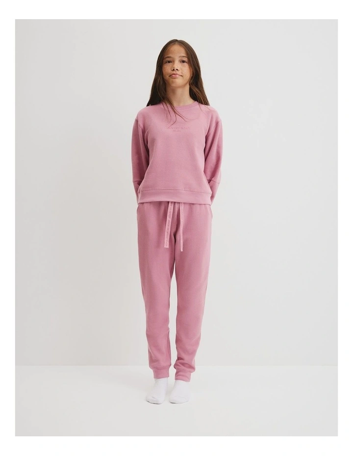 Teen Australian Cotton Waffle Pyjama Set in Dusty Berry image 1