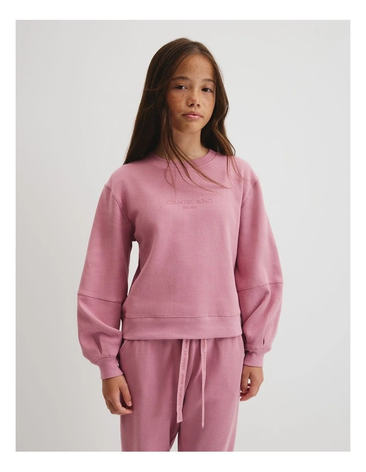 Teen Australian Cotton Waffle Pyjama Set in Dusty Berry image 2
