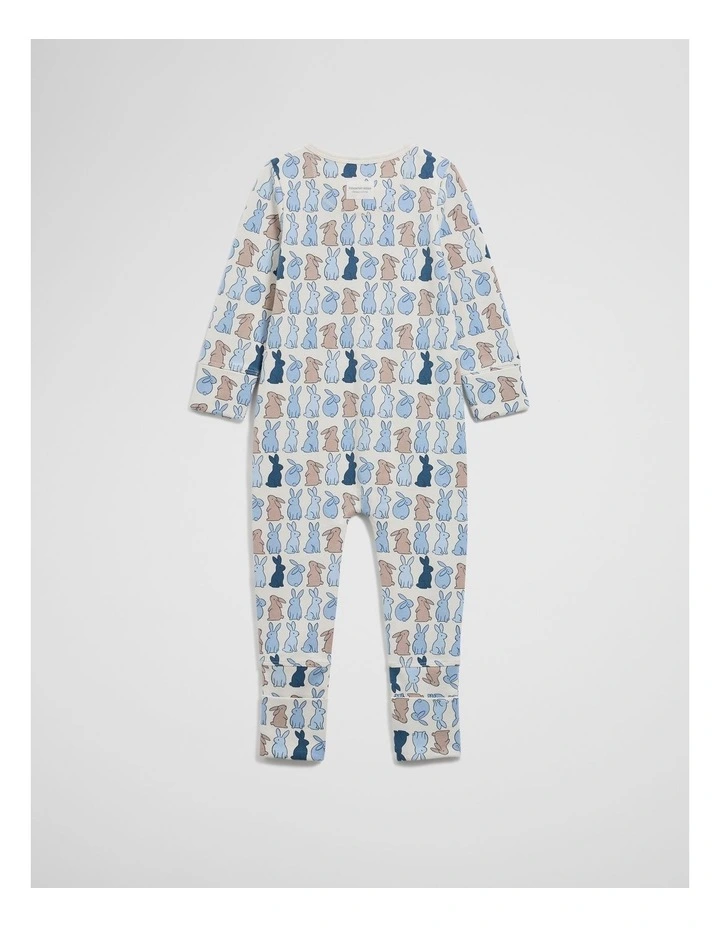 Organically Grown Cotton Cord Bunny Jumpsuit in Multi Blue image 4