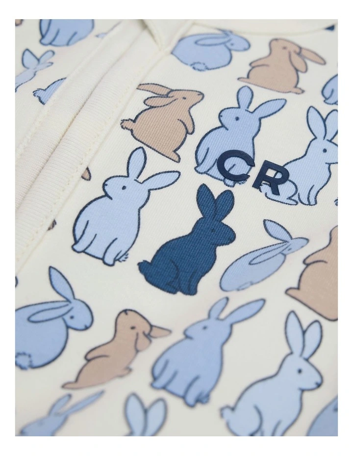 Organically Grown Cotton Cord Bunny Jumpsuit in Multi Blue image 5