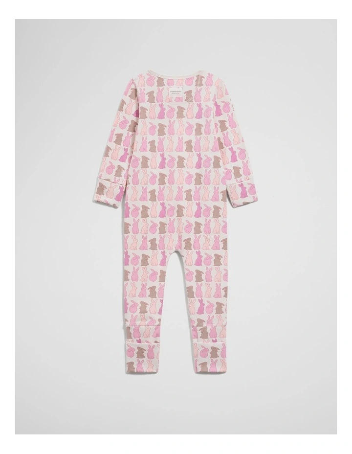 Organically Grown Cotton Cord Bunny Jumpsuit in Multi Pink image 5