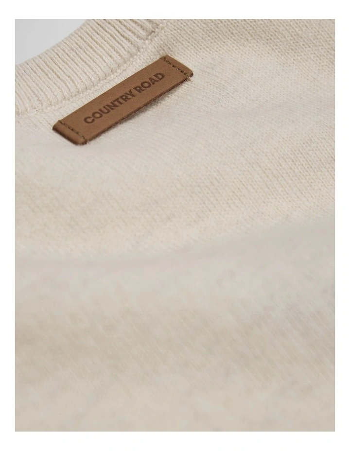 Organically Grown Cotton Cord Knit Bunny Bodysuit in Oatmeal Marle image 5