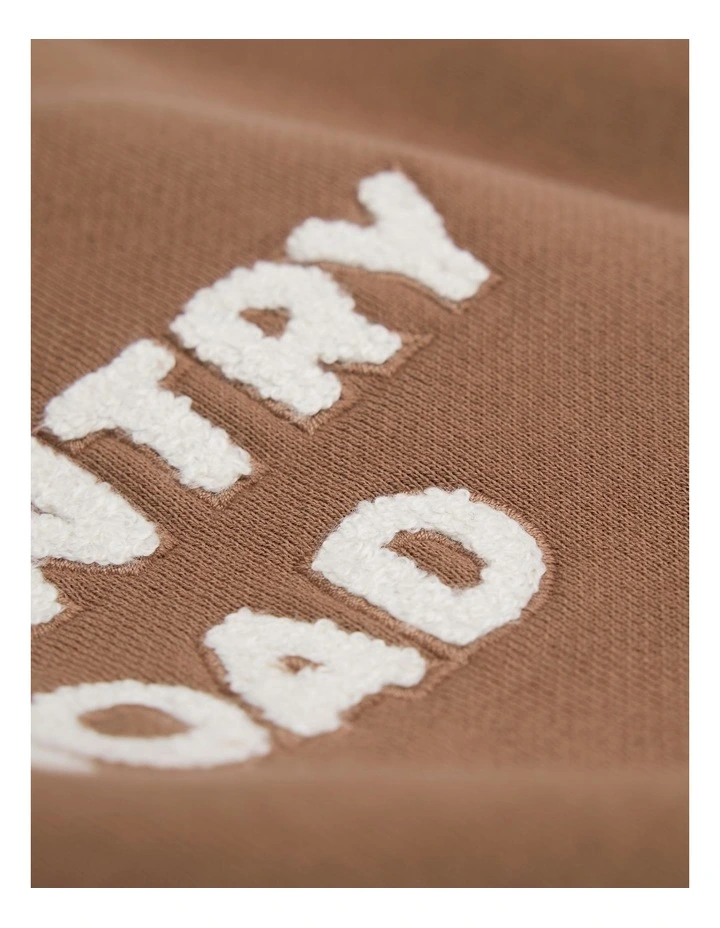 Organically Grown Cotton Oversized Boucle Sweat Top in Camel image 5