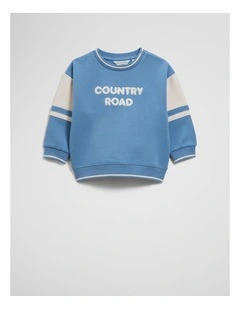 Organically Grown Cotton Oversized Boucle Sweat Top in Glacier