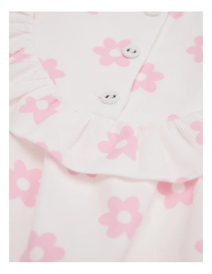 Organically Grown Cotton Cord Frill Dress Set in Multi image 5