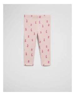 Organically Grown Cotton Blend Bunny Legging in Mineral Pink