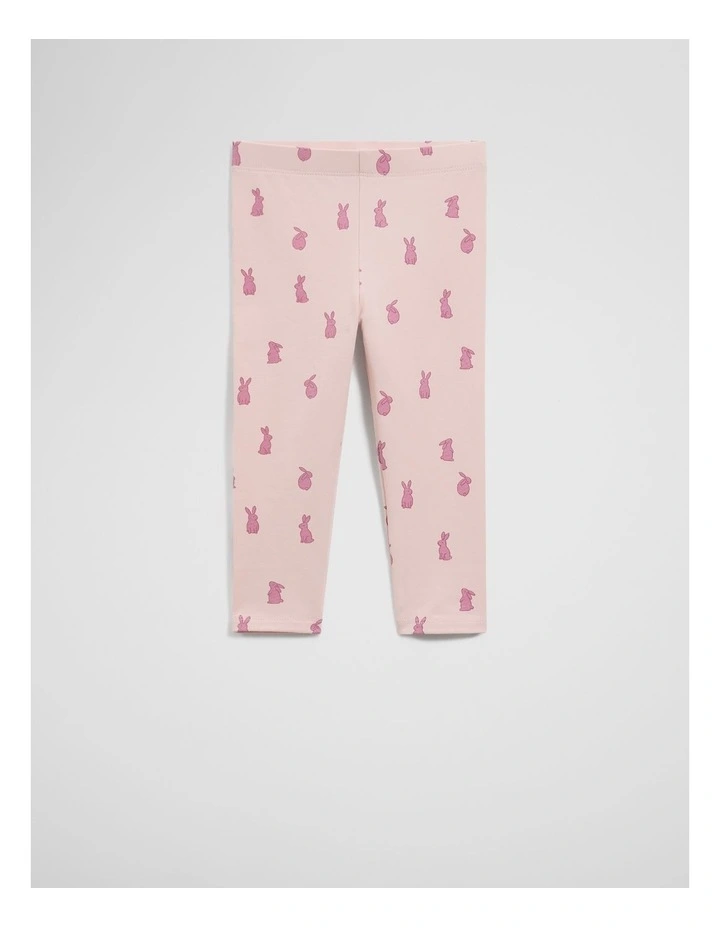 Organically Grown Cotton Blend Bunny Legging in Mineral Pink image 1