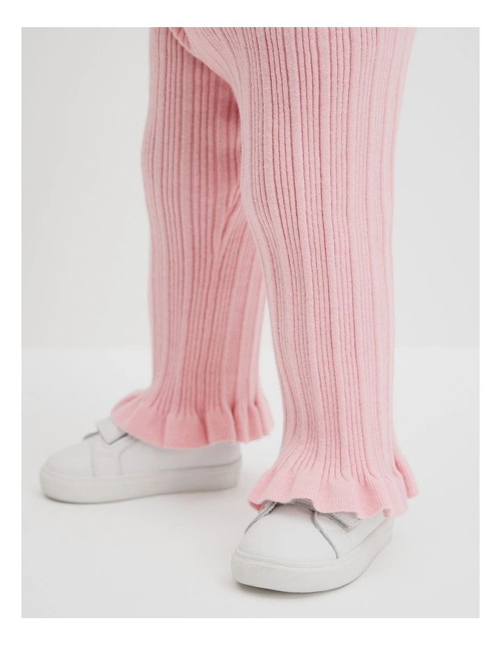 Organically Grown Cotton Rib Knit Pant in Playful Pink image 2