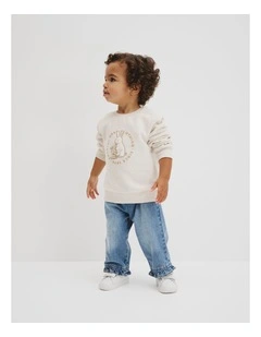 Australian Cotton Bunny Sweat Top in Oatmeal Marle