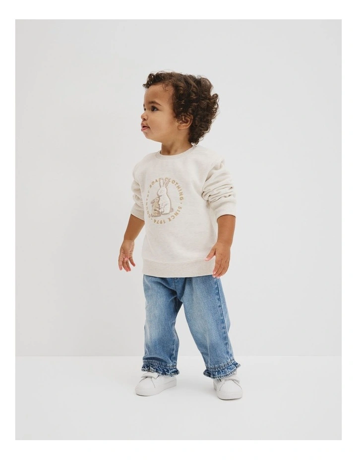 Australian Cotton Bunny Sweat Top in Oatmeal Marle image 1