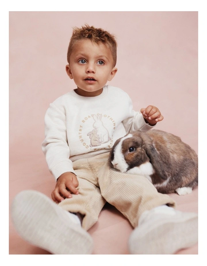 Australian Cotton Bunny Sweat Top in Oatmeal Marle image 2