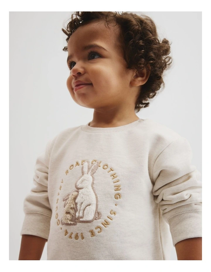 Australian Cotton Bunny Sweat Top in Oatmeal Marle image 3