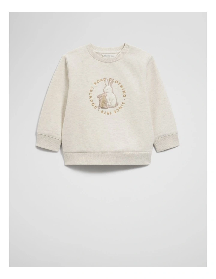 Australian Cotton Bunny Sweat Top in Oatmeal Marle image 5