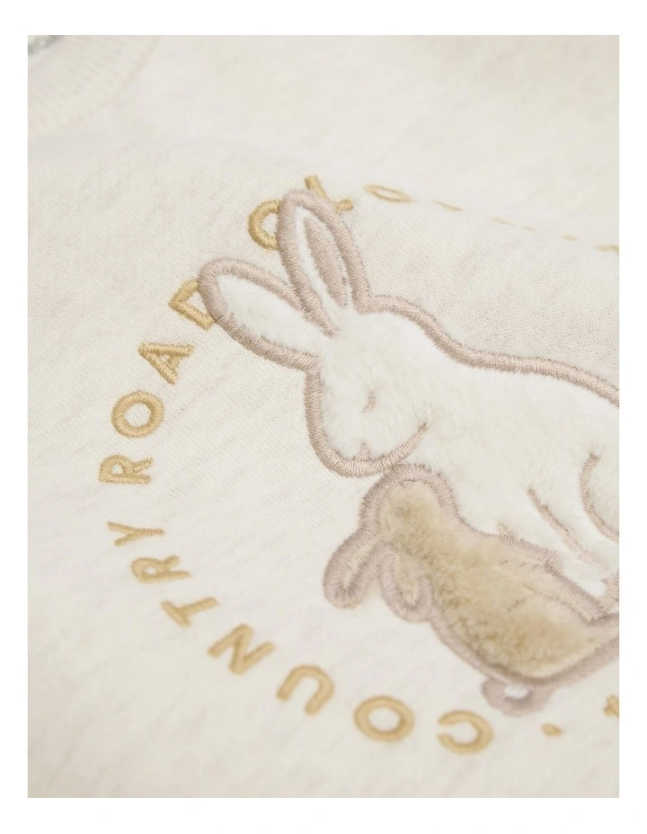 Australian Cotton Bunny Sweat Top in Oatmeal Marle image 6