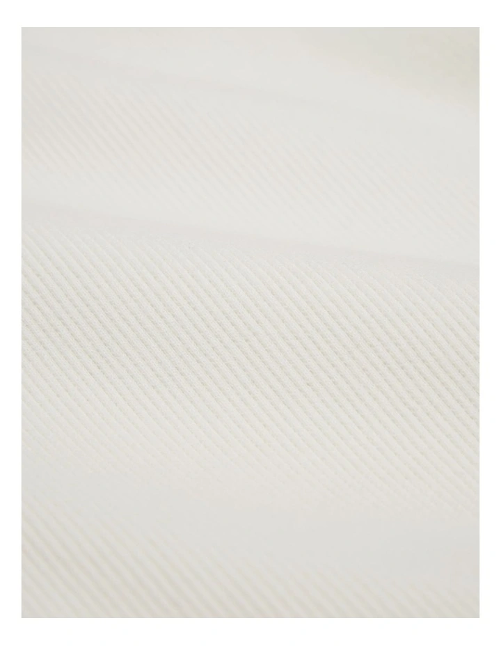 Organically Grown Cotton Soft Frill Rib T-shirt in Marshmallow image 2