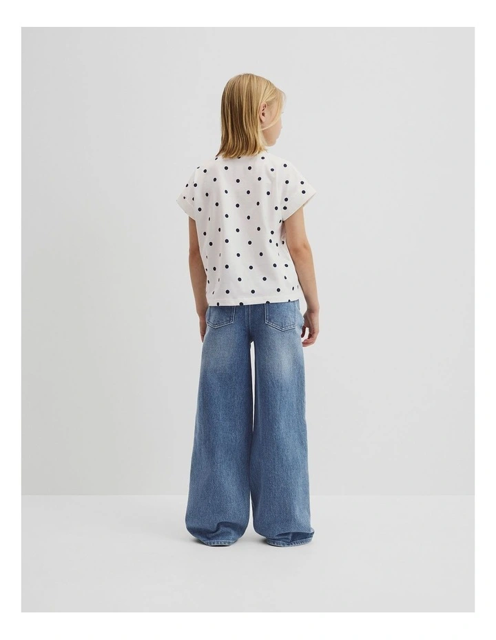 Organically Grown Cotton Cr Sequin Logo T-shirt in Marsh Spot image 3