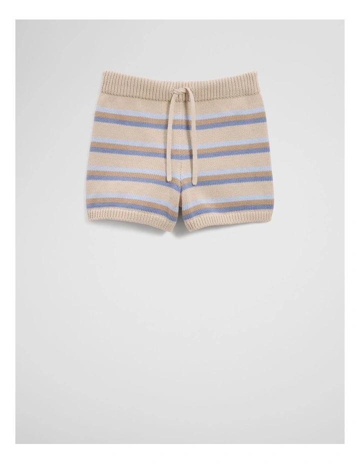 Stripe Knit Short in Oat Multi image 4