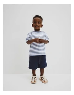 Stripe Ice Cream T-shirt in Slate Blue Stripe