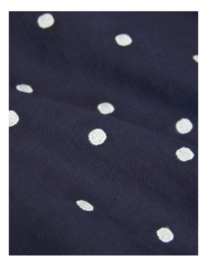 Spot Collared Romper in Navy image 5