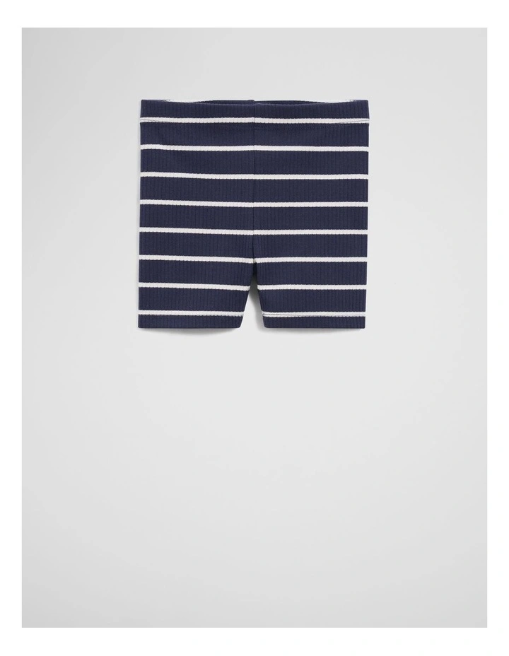 Rib Bike Short in Navy Stripe image 1