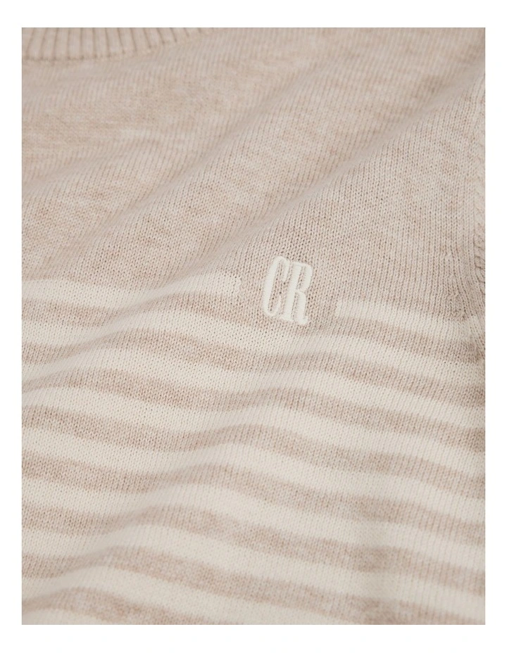 Stripe Country Road Logo Knit in Stone Marle image 5
